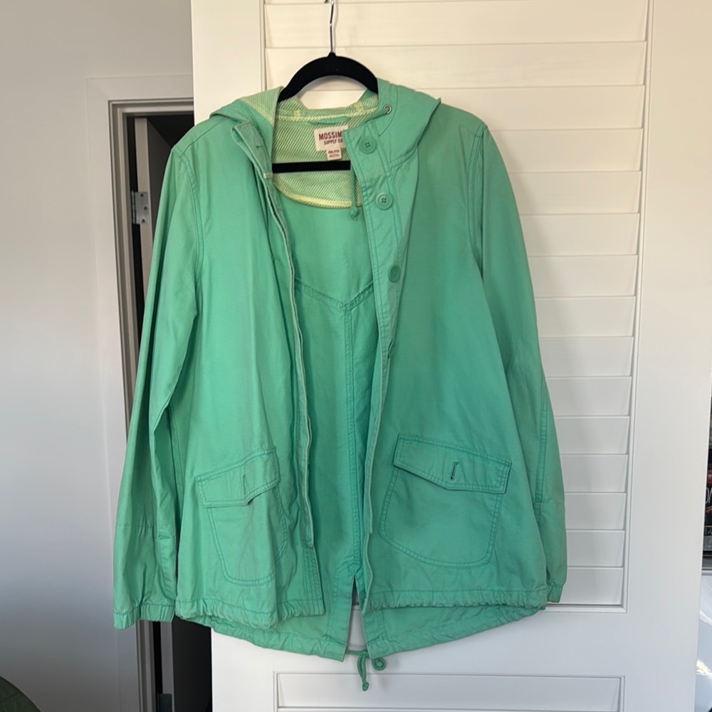 Mossimo Women's Green Hooded Jacket